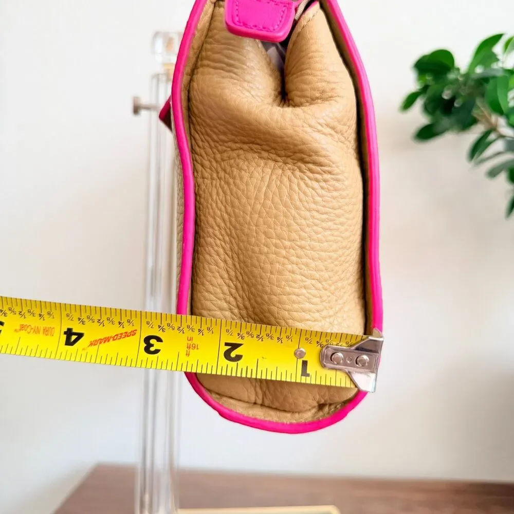 Coach Bleecker F51635 Pocket In Edgepaint Camel Pink Ruby Leather Clutch Bag